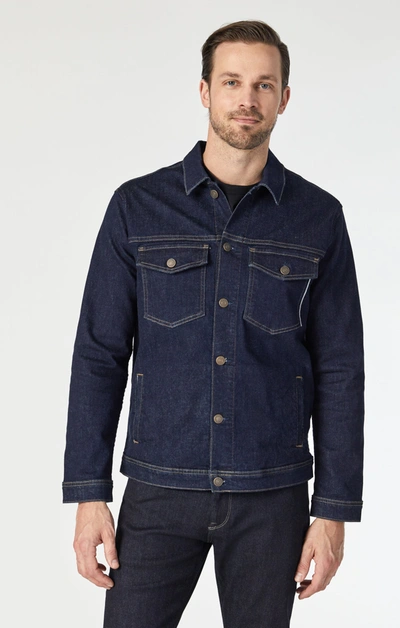 Mavi Loran Jacket In Rinse Organic Selvedge In Dark Blue