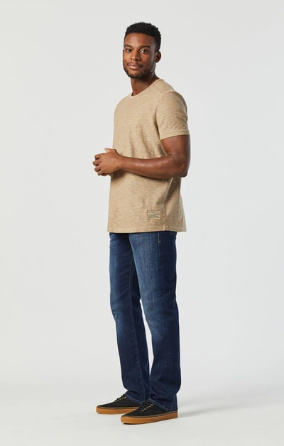 Mavi Zach Straight Leg In Dark Brushed Williamsburg In Dark Blue