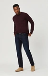 Mavi Marcus Slim Straight Jeans In Rinse Brushed Williamsburg In Dark Blue
