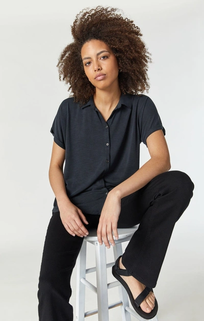 Mavi Short Sleeve Button Down Shirt In Black