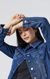 Mavi Samantha Jacket In Mid Brushed Feather Blue In Medium Blue