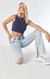 Mavi Maria High Rise Slit Jeans In Light Ripped Recycle Blue In Light Blue