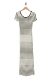 GO COUTURE GO COUTURE STRIPE SHORT SLEEVE RIB MAXI DRESS