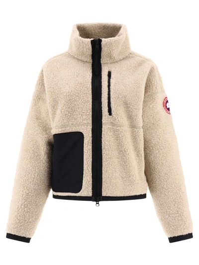Canada Goose Fleece Sweatshirt Simcoe Zip Up In Beige