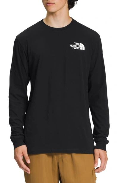 The North Face Logo-embroidered Long-sleeved Sweatshirt In Black