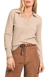 Faherty Jackson Sweater Polo In Oatmeal Heather