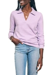 Faherty Jackson Sweater Polo In Lilac Heather