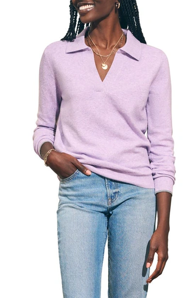 Faherty Jackson Sweater Polo In Lilac Heather