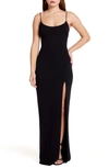 KATIE MAY KARLA SIDE SLIT COLUMN GOWN