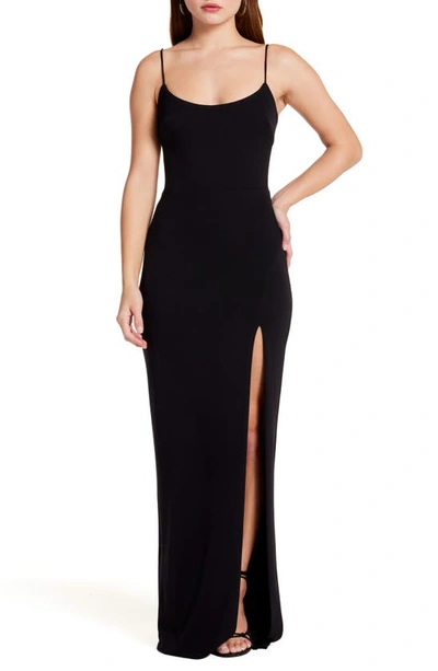 KATIE MAY KARLA SIDE SLIT COLUMN GOWN