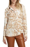 Bardot Classic Leopard Satin Button-up Shirt In Leopard