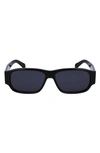 Ferragamo 57mm Rectangular Sunglasses In Black