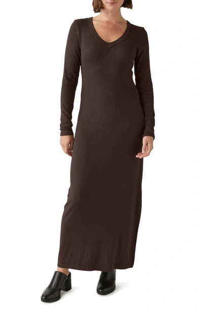 Michael Stars Fowler Ribbed Maxi Dress With Slit In Java