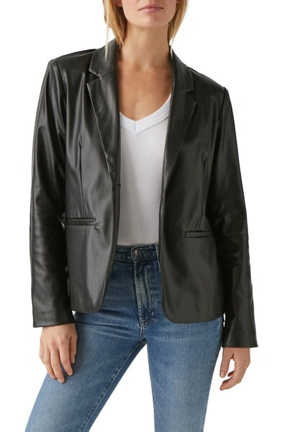 Michael Stars Yelena Faux Leather Blazer In Black