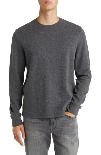 Frame Cotton Duofold Long Sleeve Cotton T-shirt In Cement Grey