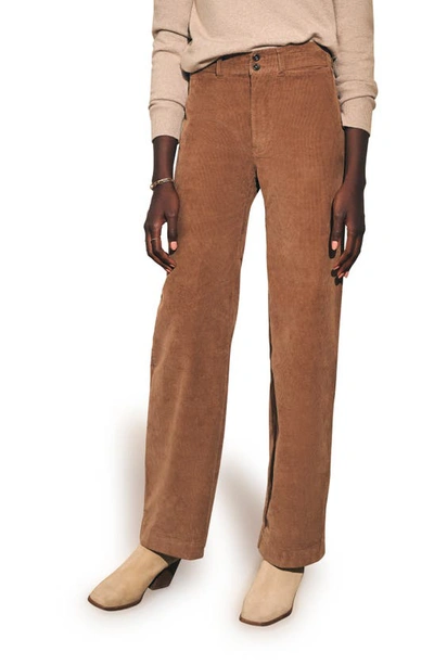 Faherty Stretch Cord Wide Leg Pants In Brown