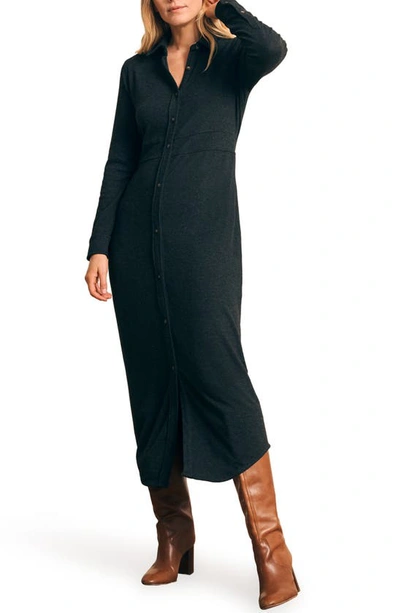 Faherty Legend&trade; Sweater Maxi Dress In Heathered Black Twill