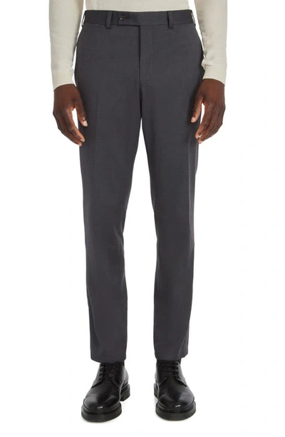 Jack Victor Palmer Stretch Cotton & Wool Trousers In Grey