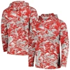 Columbia Scarlet Ohio State Buckeyes Pfg Terminal Tackle Omni-shade Rippled Long Sleeve Hooded T-sh In Scarlet
