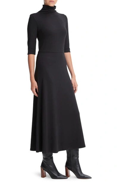 VINCE VINCE TURTLENECK A-LINE MAXI DRESS