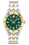Versace Greca Logo Two-tone Stainless Steel Bracelet Watch In Two Tone