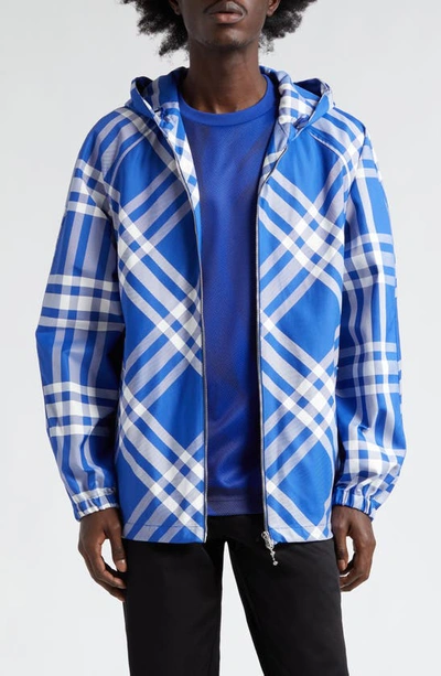Burberry Check-pattern Hooded Jacket In Knight