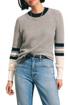 Faherty Throwback Crew Sweater In Flannel Varsity