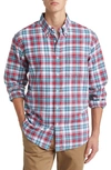 BROOKS BROTHERS PLAID BRUSHED COTTON & WOOL FLANNEL BUTTON-DOWN SHIRT