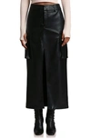 AVEC LES FILLES FAUX LEATHER CARGO MAXI SKIRT