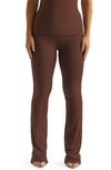Naked Wardrobe High Waist Bootcut Pants In Chocolate