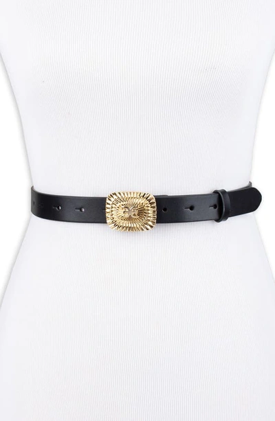 Sam Edelman Logo Radiant Belt In Black