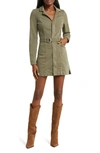 PAIGE ANESSA BELTED LONG SLEEVE SHIRTDRESS