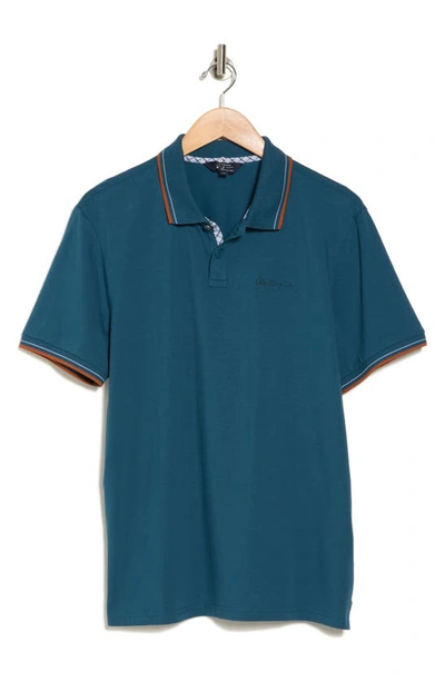 Ben Sherman Regular Fit Tipped Stretch Cotton Polo In Legion Blue