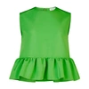 NINA RICCI TAFFETA SLEEVELESS PEPLUM TOP