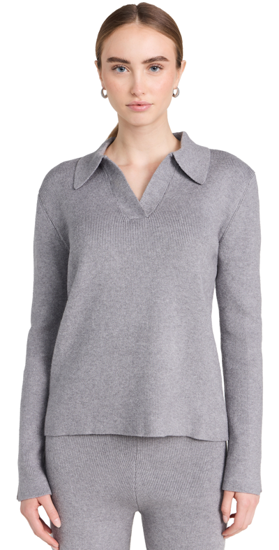 English Factory Polo Collar Knit Sweater In Grey