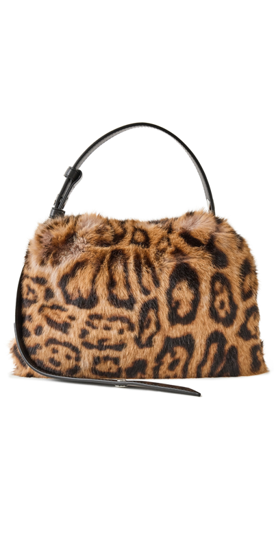 Simon Miller Mini Puffin Leo Print Faux Fur Bag In Cheetah