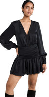 Ramy Brook Women's Faith Satin Ruched Mini Dress In Black