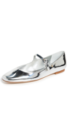 Larroude Blair Ballet Flats In Silver Leather