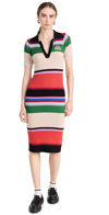 Mother The Long Run Midi Dress In Red Multi