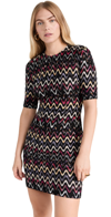 Missoni Zigzag-embroidered Wool-blend Dress In Multicolor