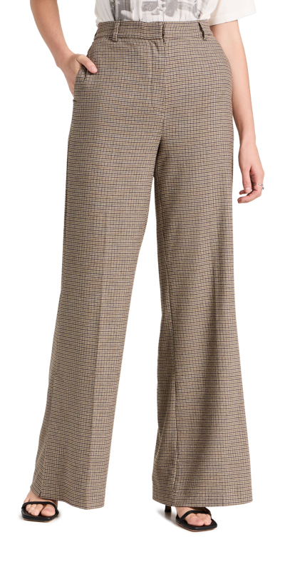 Anine Bing Lyra Houndstooth-pattern Blazer In Brown