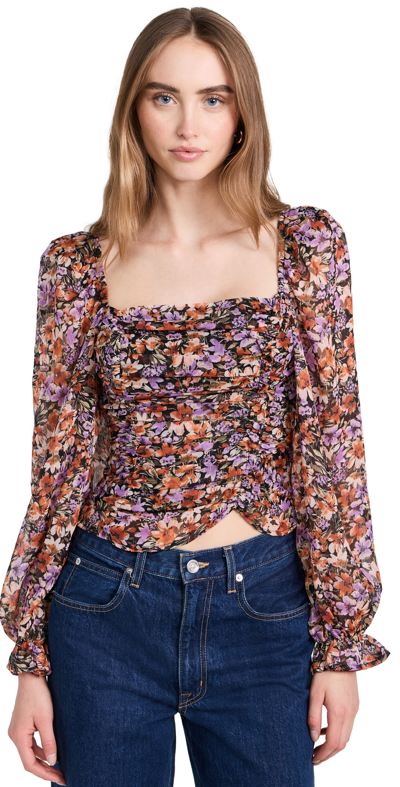 Astr Tonina Top In Orange Purple Floral