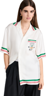 CASABLANCA KNITTED COLLAR SHORT SLEEVE SHIRT CASA WAY