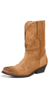 Shop Golden Goose Wish Star Low Suede Upper Boots Cognac