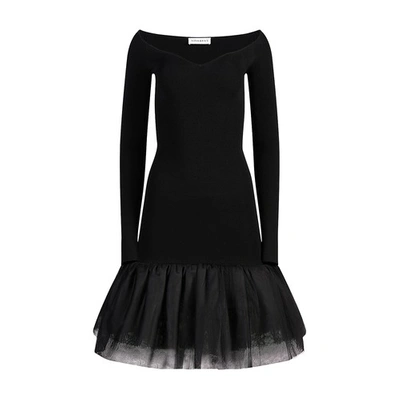 Nina Ricci Geripptes Minikleid In Black