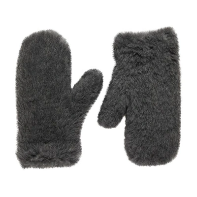 Max Mara Ombrato Gloves In Grigio_scuro