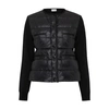 Moncler Quilted Front Cardigan In Gray
