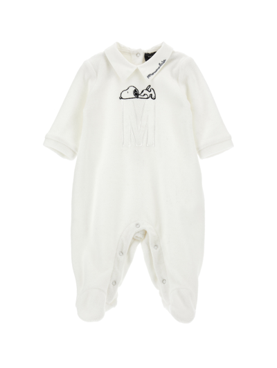 Monnalisa Snoopy Chenille Playsuit In Cream