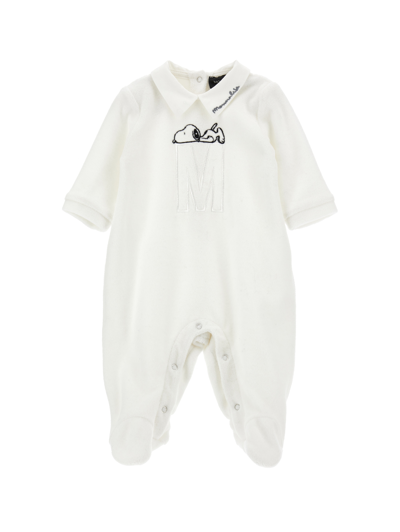 Monnalisa Kids'   Snoopy Chenille Playsuit In Cream