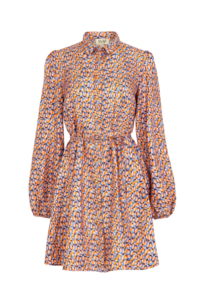 Jaaf Silk Shirt Dress In Groovy Print In Pink